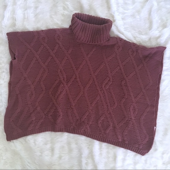 Charlotte Russe Turtle Neck Knitted Poncho - Picture 2 of 8